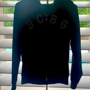 Large beautiful & comfy BCBG zip up hoodie - black